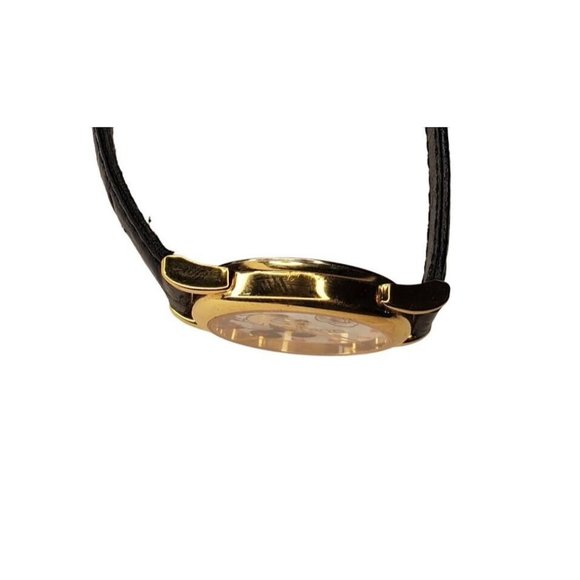 Mickey Mouse Disney Dreaming of Friends Gold Tone Round Watch Black Leather Band main image 6